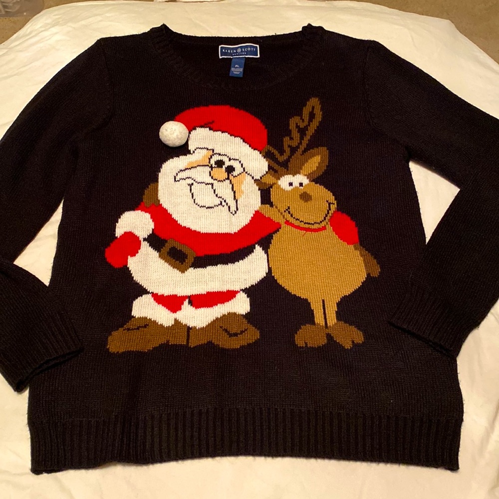 Karen Scott ❤️‍🔥HOST PICK❤️‍🔥Santa / Rudolf Christmas Sweater | Size Petite | L
